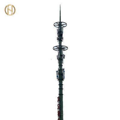 30m হট ডপ গ্যালভানাইজড টেলিকমিউনিকেশন মেরু ASTM A572 GR65 স্টিল