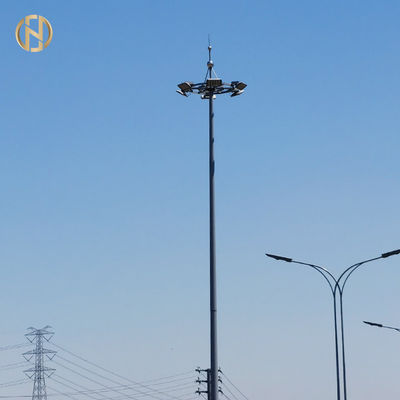স্টেডিয়ামে 80FT 85FT 90FT হাই মাস্ট পোল হাই মাস্ট টাওয়ার স্থাপন করা হয়েছে
