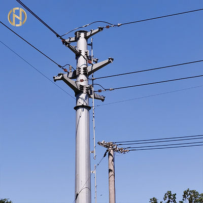 ট্রান্সমিশন লাইনের জন্য 19 এম 3000daN 60FT টিউবুলার টেপার্ড স্টিল মেরু মনোপোল টাওয়ার