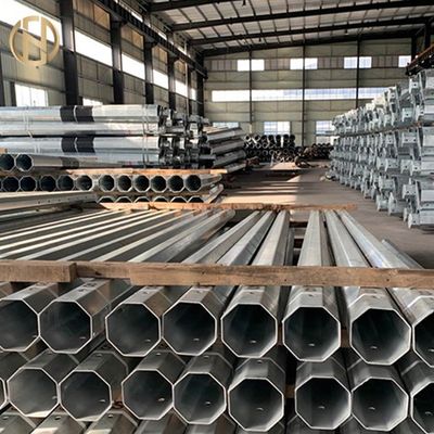 কাস্টমাইজড সাইজ মেটাল পাওয়ার পোল 69KV 90FT স্টিল ইলেকট্রিক পোল Q460C