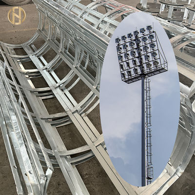 কেনা স্টেডিয়াম লাইটিং হাই মাস্ট পোল হট ডিপ গ্যালভানাইজড টিউবুলার স্টিল পোল সার্কুলার এবং ইরেগুলার লাইট প্লেট অপশন সহ online manufacture