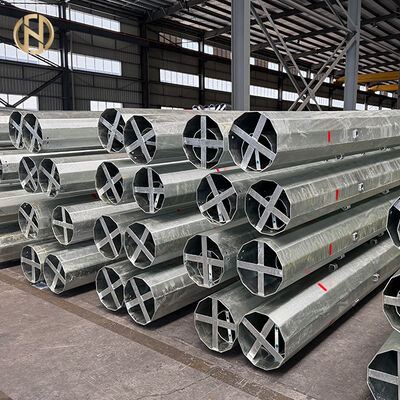 কেনা 9m 10m 12m Galvanized Steel Power Transmission Pole, Electric Support Tower for Utility, Overhead Lines & Power Grid online manufacture