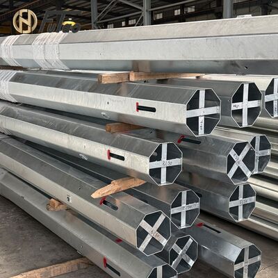 কিনতে 12m 40ft Q460 হট-ডপ গ্যালভানাইজড অষ্টাঙ্গিক ইস্পাত ইউটিলিটি মেরু Internal অভ্যন্তরীণ ক্রস রিইনফোর্সমেন্ট সহ 3-বিভাগ স্লিপ-জয়েন্ট পাওয়ার বিতরণ মেরু online manufacture