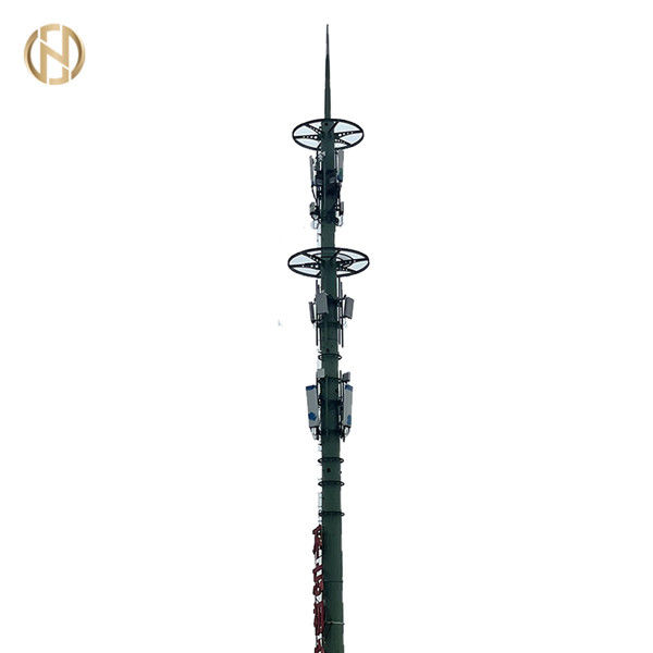 30m হট ডপ গ্যালভানাইজড টেলিকমিউনিকেশন মেরু ASTM A572 GR65 স্টিল