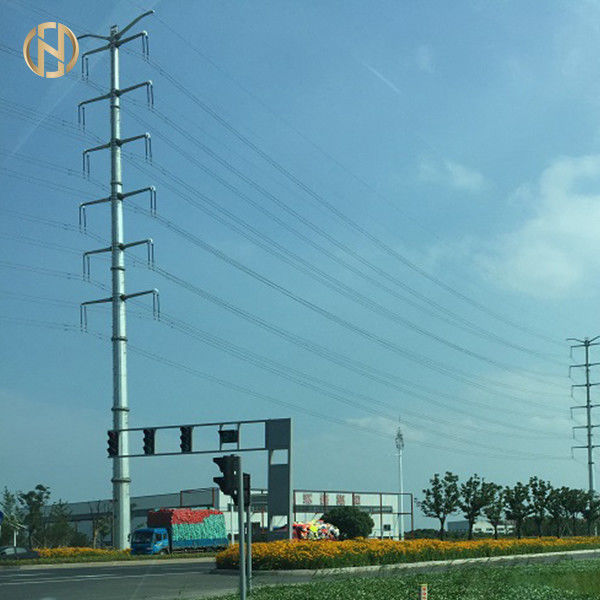 220KV টিউবুলার স্টিল মেরু ইস্পাত ট্রান্সমিশন মেরু 230 কেভি এন স্টারড্যান্ড