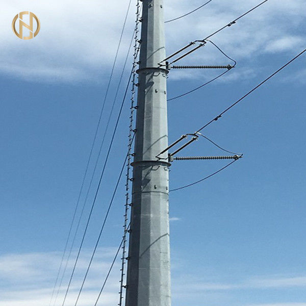 69KV ইস্পাত ধাতু ইউটিলিটি মেরু এএসটিএম এ 123 হট ডিপ গ্যালাভ্যানাইজিং উচ্চ স্থায়িত্ব