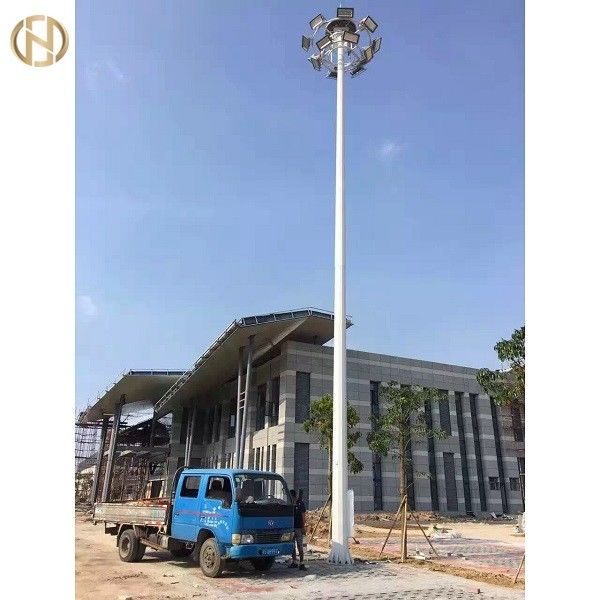 400 এম 800 ডাবল এলইডি ফ্লাডলাইট সহ 25 এম হাই মাস্ট মেরু