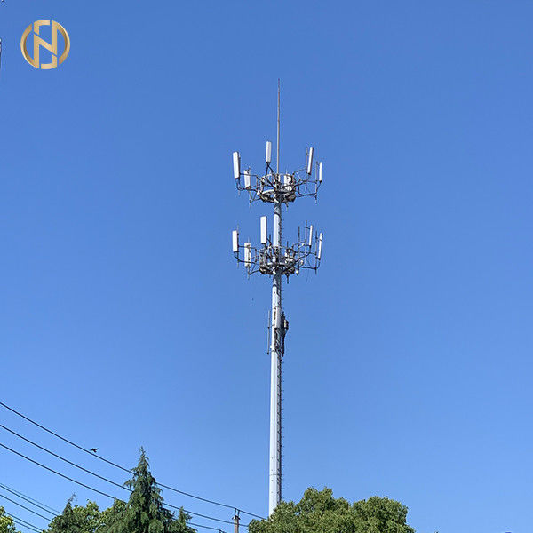 100FT 120FT টেলিযোগযোগ পোস্ট টেলিকম খুঁটি ASTM A572 GR65 ইস্পাত