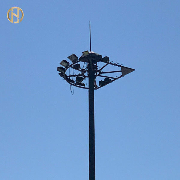 হট ডিপ গ্যালভানাইজড বন্যার হালকা খুঁটি 60FT 65FT 70FT ডডকাগন ফিক্সড প্রকার