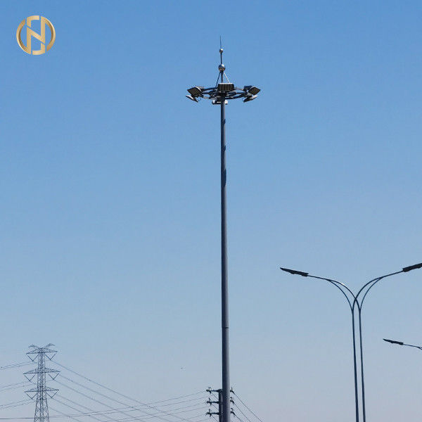 স্টেডিয়ামে 80FT 85FT 90FT হাই মাস্ট পোল হাই মাস্ট টাওয়ার স্থাপন করা হয়েছে