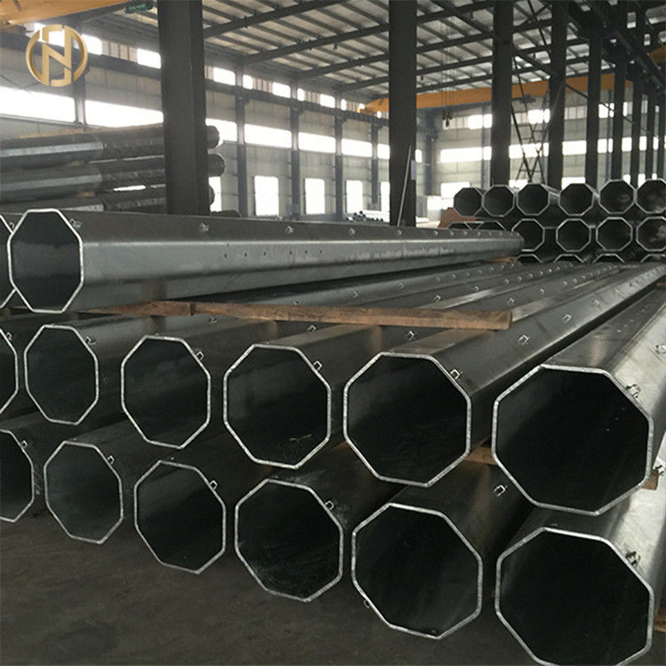 25FT 7.6 মি স্টিল ধাতু ইউটিলিটি মেরু গুঁড়া লেপা 16 মিমি পুরুত্ব